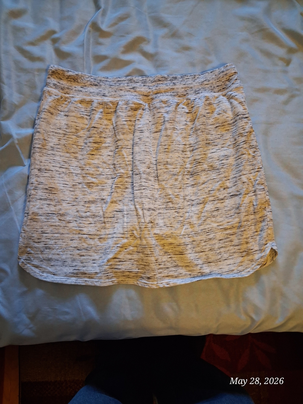 Gray Drawstring Athletic Skorts with Zip Pockets - Picture 2 of 4